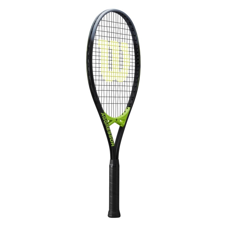 Wilson Tennisschläger Aggressor 112in/280g/Freizeit 2024 schwarz/neongrün - besaitet -